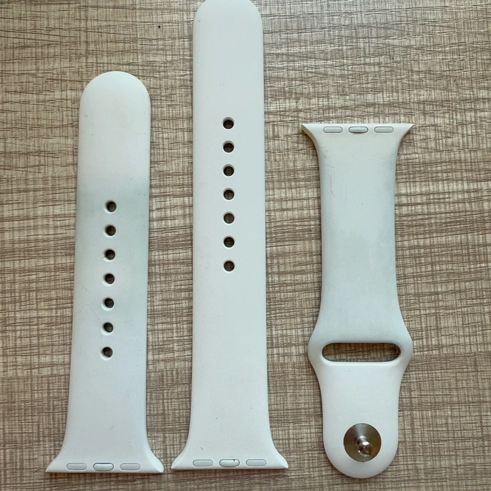Apple White Silicone Arm and Wristbands with Perforated Design